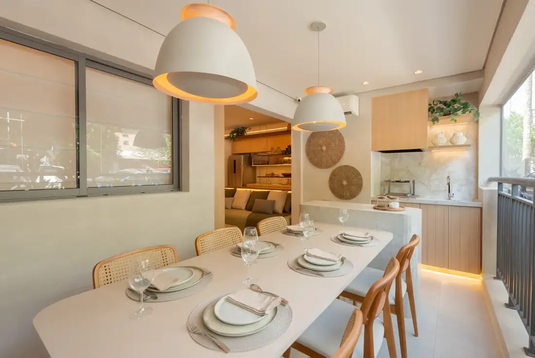 Terraço do apartamento decorado de 83 m²